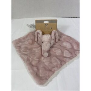 mon Lapin Elephant Lovey Security Blanket Light pink Shepra 10" Embossed Hearts